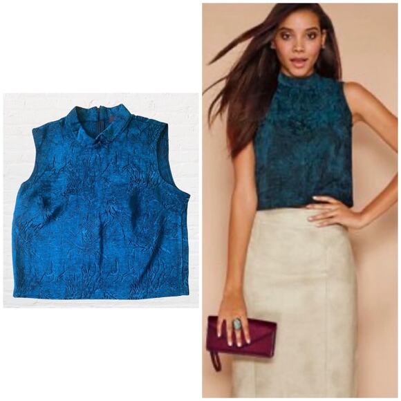 Mark. velvet embossed mock neck top - Picture 1 of 6